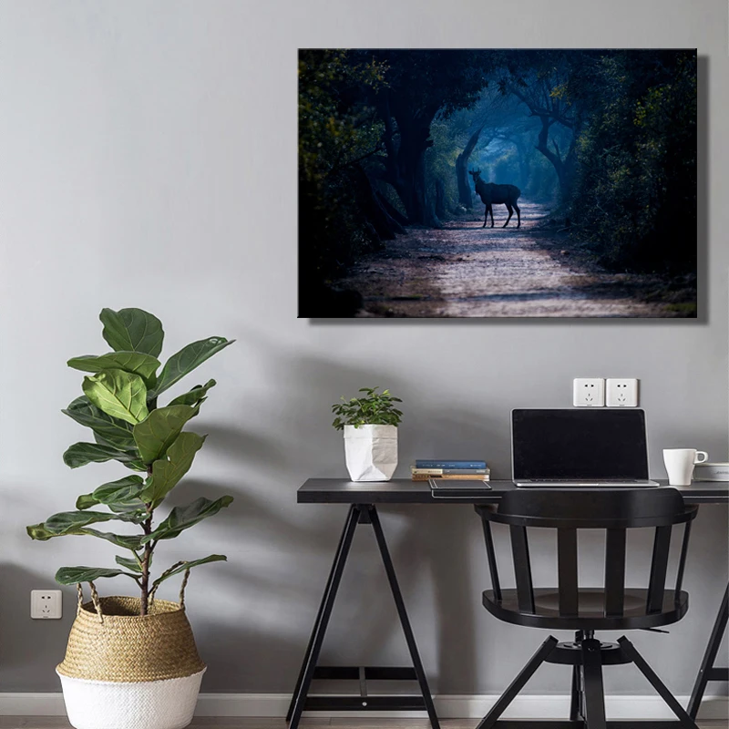 Современные плакаты и принты животных настенная Картина на холсте олень медведи