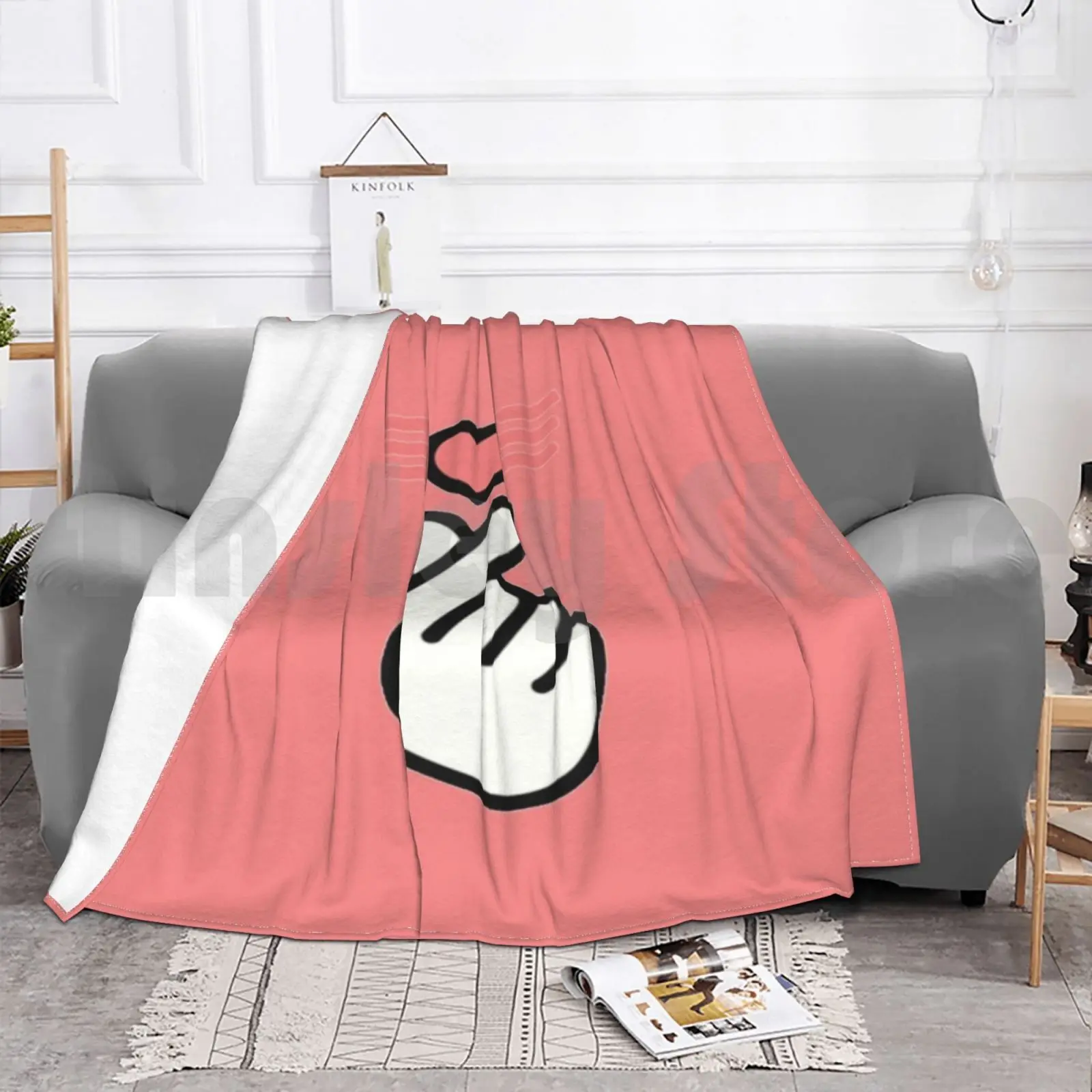 Одеяло с сердцем из сеула Модный корейский рисунок Kdrama средний палец в Корейском