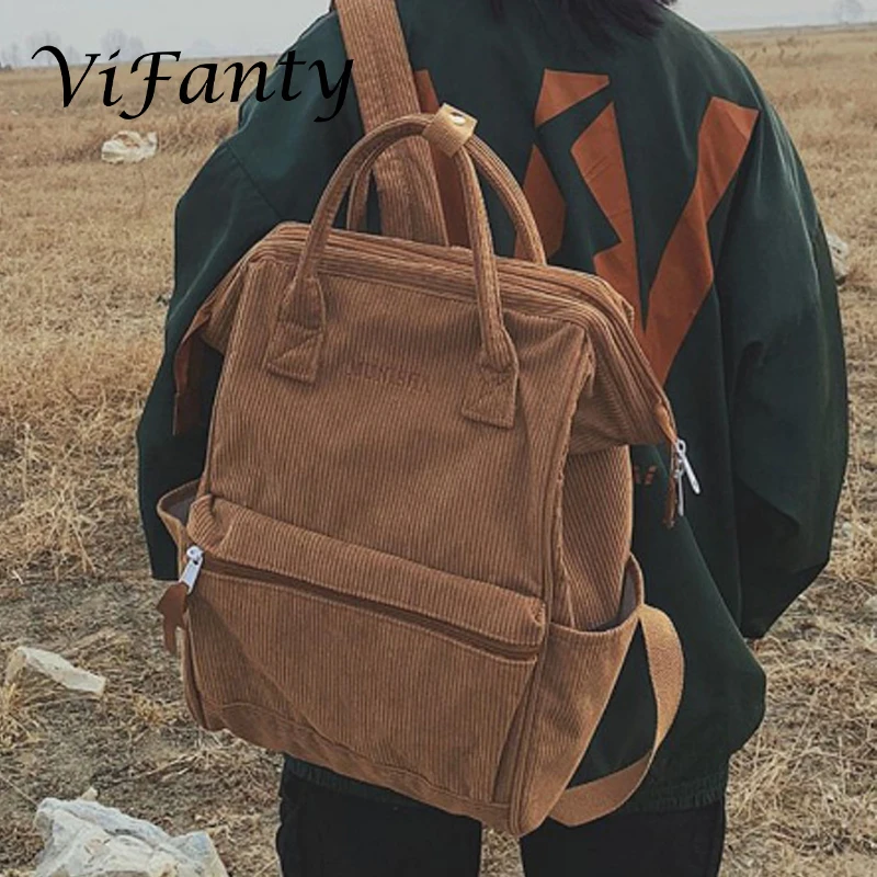 Вельветовые рюкзаки 2020 женские школьные сумки для девочек подростков