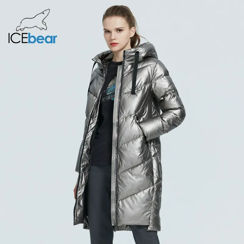 

ICEbear 2021 new hooded winter women's jacket fashion casual slim long warm cotton coat brand ladies parkas GWD20302D