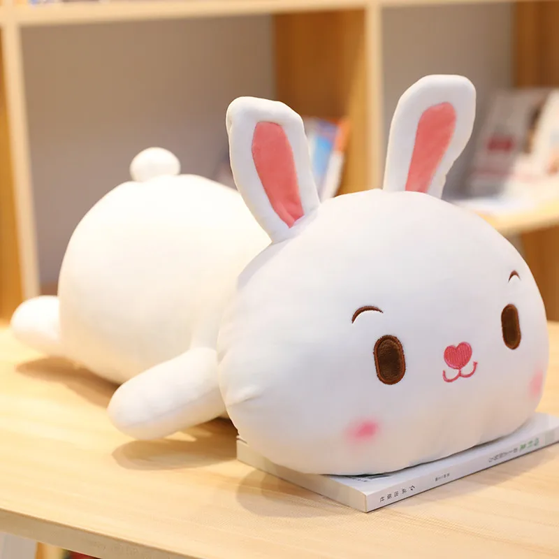 rabbit Желтая утка Пикачу Спящая длинная подушка милая кукла девочка Плюшевая Игрушка Ленивый человек кровать на большой хаски кукла-Хомяк милый комфорт - Цвет: rabbit