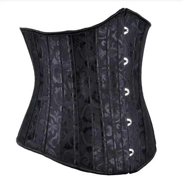 Женские Корсеты с высокой талией корсет косточками из 24 стали под грудь атласное
