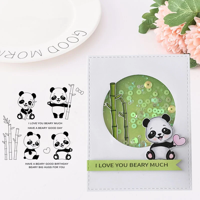 JCarter прозрачные резиновые штампы для Bamboo Panda бамбуковые Силиконовые печати трафарет альбом карты делая лист новые штампы