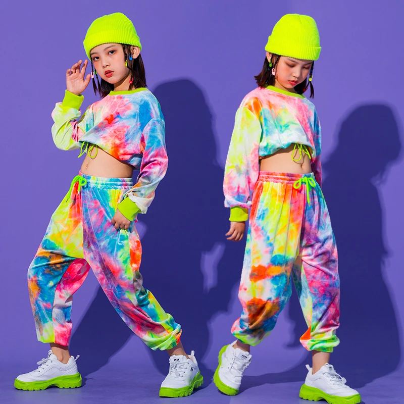 

2021 New Hip Hop Style Girls' Wear, Multicolor Sweaters, Informal Girls' Pants, Ballroom Wear, Stage Wear, Carnival Wear