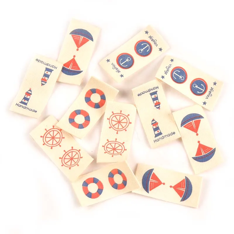 Бежевая Одежда Этикетки 50 шт Смешанные бирки одежды ручной работы печать хлопок