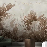 custom photo wallpaper modern fashion hand painted nostalgic forest bird background wall decorative painting mural 3d home decor