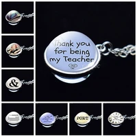 thank you for being my teacher glass ball necklace teacher appreciation letters necklace teachers birthday christmas gift