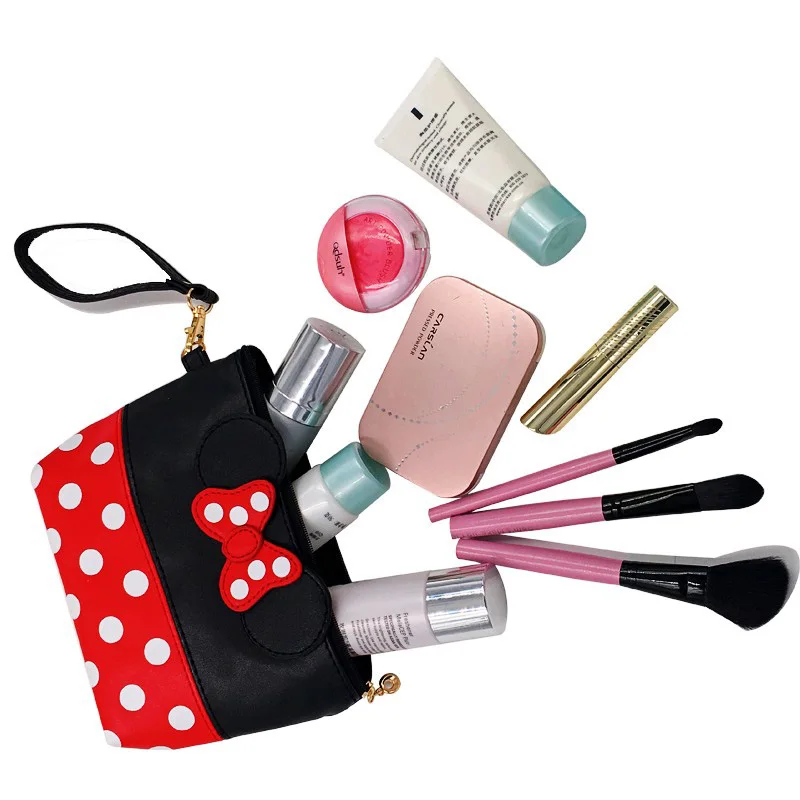Кошелек для монет Disney Minnie дорожная косметичка чехол косметики с бантом Женская