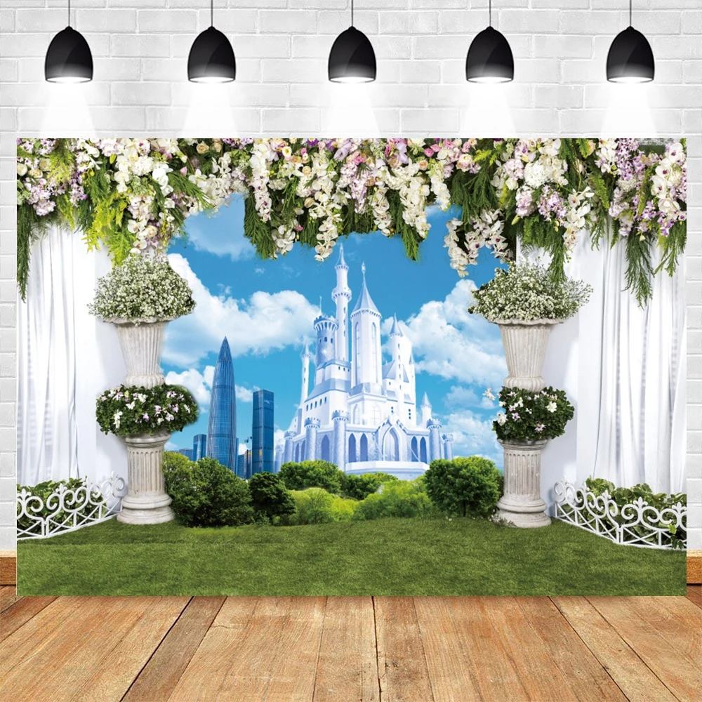 

Bridal Shower Vinyl Wedding Floral Wall Backdrop White Rose Flowers Decoration Newborn Background For Photography Photozone