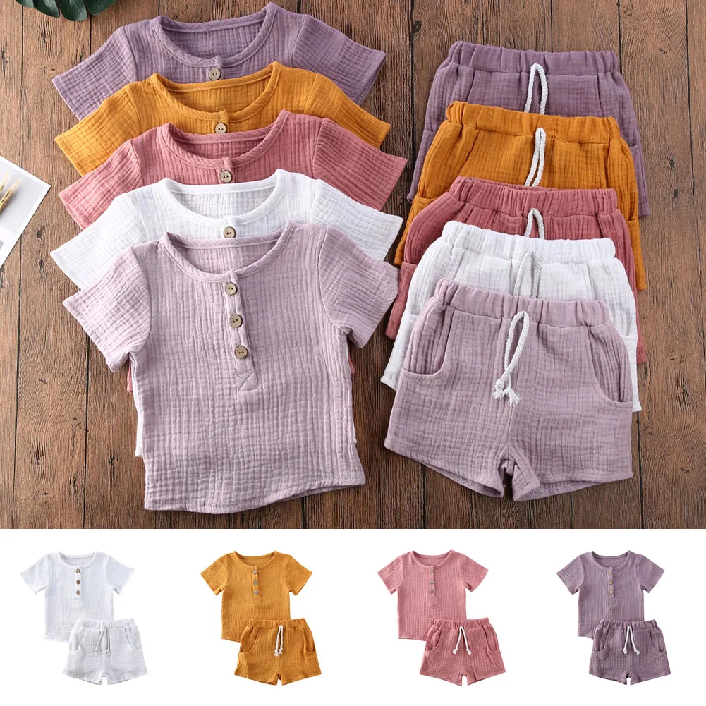 2pcs Toddler Kids Baby Boys Outfits Short Sleeve T-shirt tops shorts Clothes set | Детская одежда и обувь