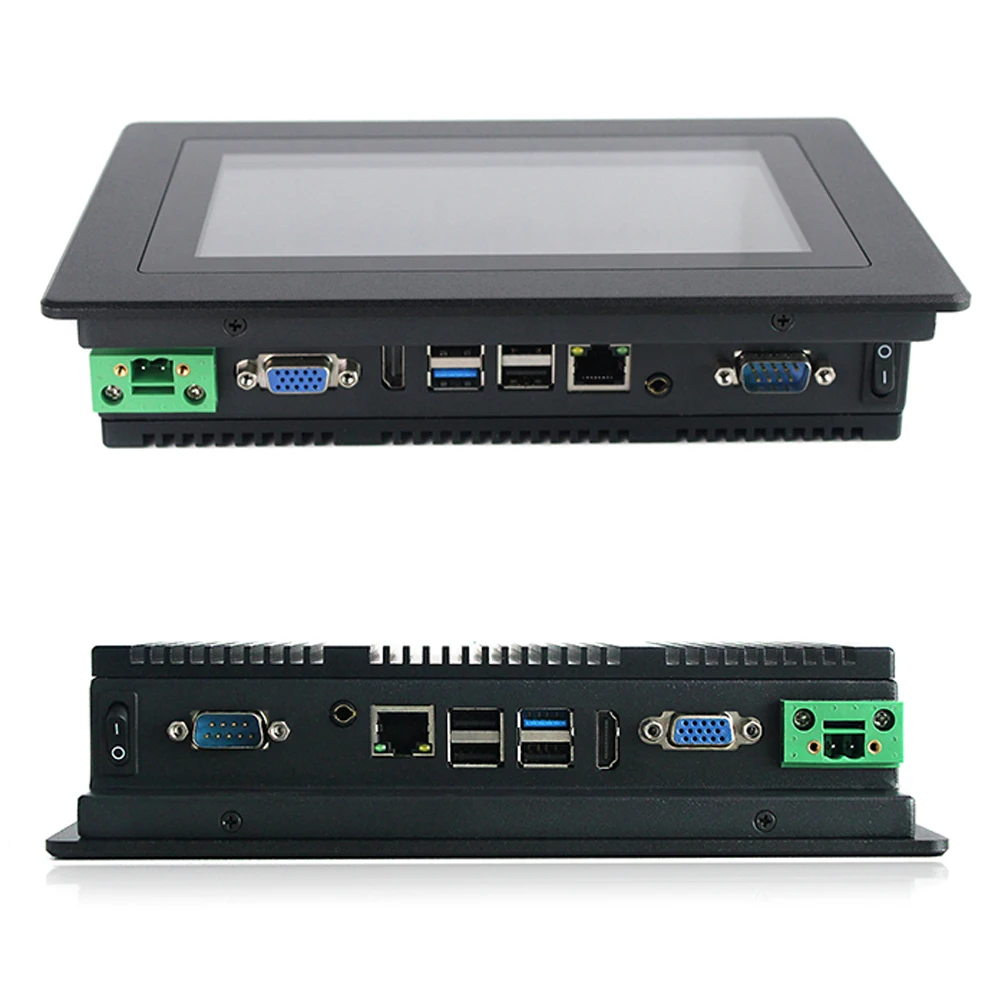 

7" mini industrial pc touch screen 1024x600 J1900 all in one pc windows 10 /7/8 Embedded Computer HD-MI/VGA/USB/LAN/RS232