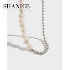 Модное ожерелье SHANICE INS из чистого серебра 925 пробы с бусинами из пресноводного жемчуга в стиле барокко, чокер из серебра 925 пробы