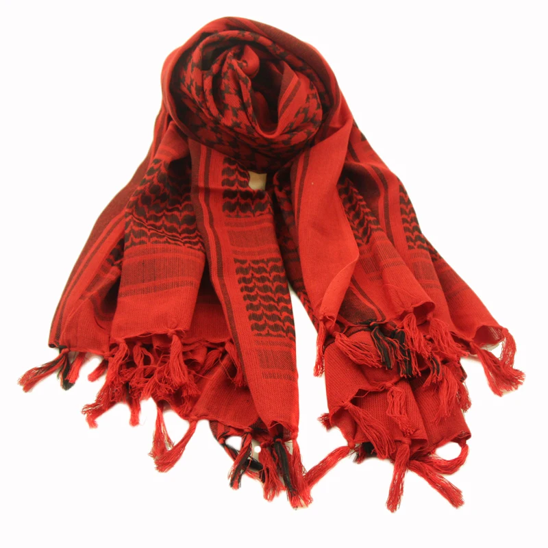 Армейский Военный Тактический Keffiyeh Shemagh шарф в арабском стиле, шаль на шею, накидка на голову, хлопок, зимние шарфы черного цвета