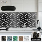 ПВХ Мозаика Наклейка Плитка Винил Кухня Всплеск Масло Обои Современные Водонепроницаемые Съемные Стены Наклейка Для Ванной Дома Самоклеющиеся Украшения Дома Европейские Стикеры Стены Гостиная Украшение Ремесленная