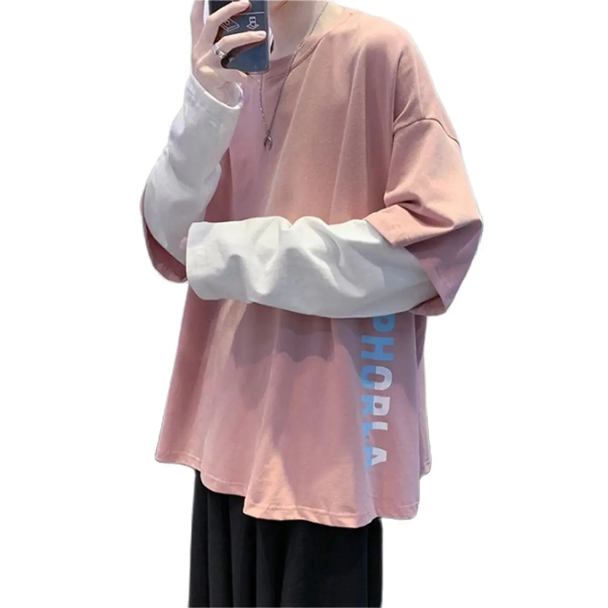 Модные розовые футболки в японском стиле Харадзюку хип-хоп для мужчин и женщин