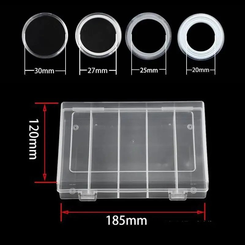 

100 Pcs/Set 30mm Coin Capsules Protect Gasket Coin Collection Box Transparent Storage Holder Case