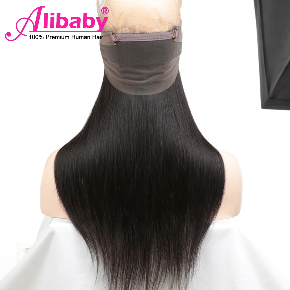 Alibaby 360 Кружева Фронтальная застежка предварительно сорванные Человеческие волосы Remy бразильские Прямые 360 Фронтальная застежка часть 8-20 дюймов