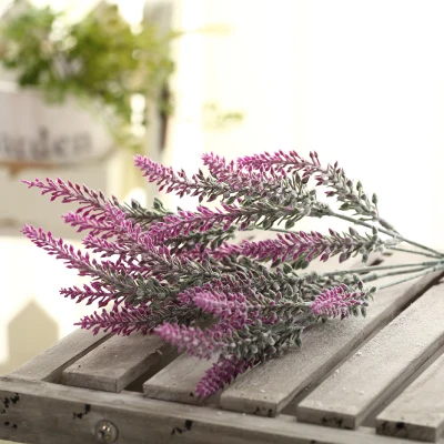 light purple Украшение Романтический Прованс цветок лаванды шелк Искусственные цветы зерно декоративное моделирование водных растений - Цвет: light purple