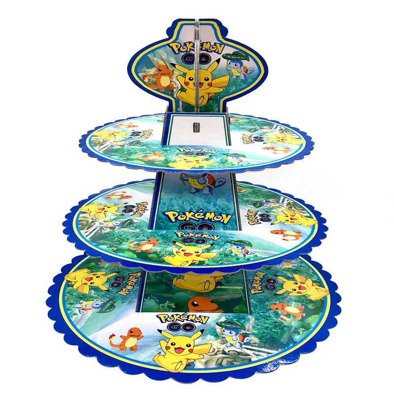 Pokemon Birthday Party Supplies Tableware Set Party Paper Plates Cup Napkins Pokemon Party Balloon Decorations Hats Flags Candle