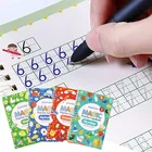 4 книги набор последнего Magic каллиграфическая пропись практика Детская футболка с надписью на английском языке; С принтом цифр и букв; С школьная Магия Упражнение шрифт