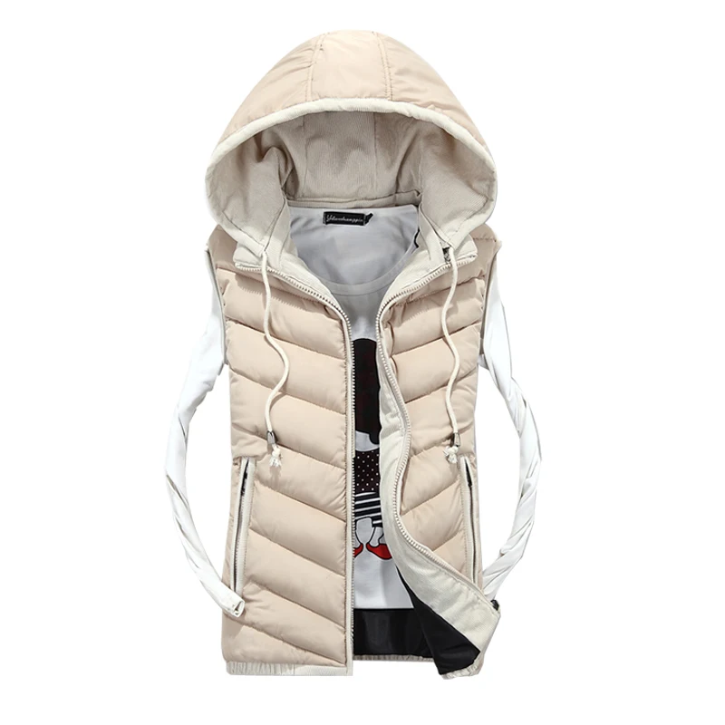 

Fashion Lovers Sleeveless Jacket Men And Women Vest Jacket Winter Hooded Vest Male Cotton-Padded Waistcoat Coat Warm Hoody