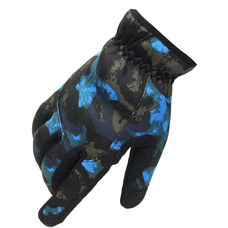 Blue Camouflage Тактические перчатки, противоскользящие, армейские, военные, велосипедные, страйкбольные, мотоциклетные, для стрельбы, пейнтбола, рабочая Экипировка, Мультикам, камуфляж, полный палец, перчатки для мужчин - Цвет: Blue Camouflage
