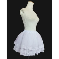 girls ballet skirt petticoats cosplay maid wear lolita pettiskirt short no hoops petticoat 3 layer thick petticoat