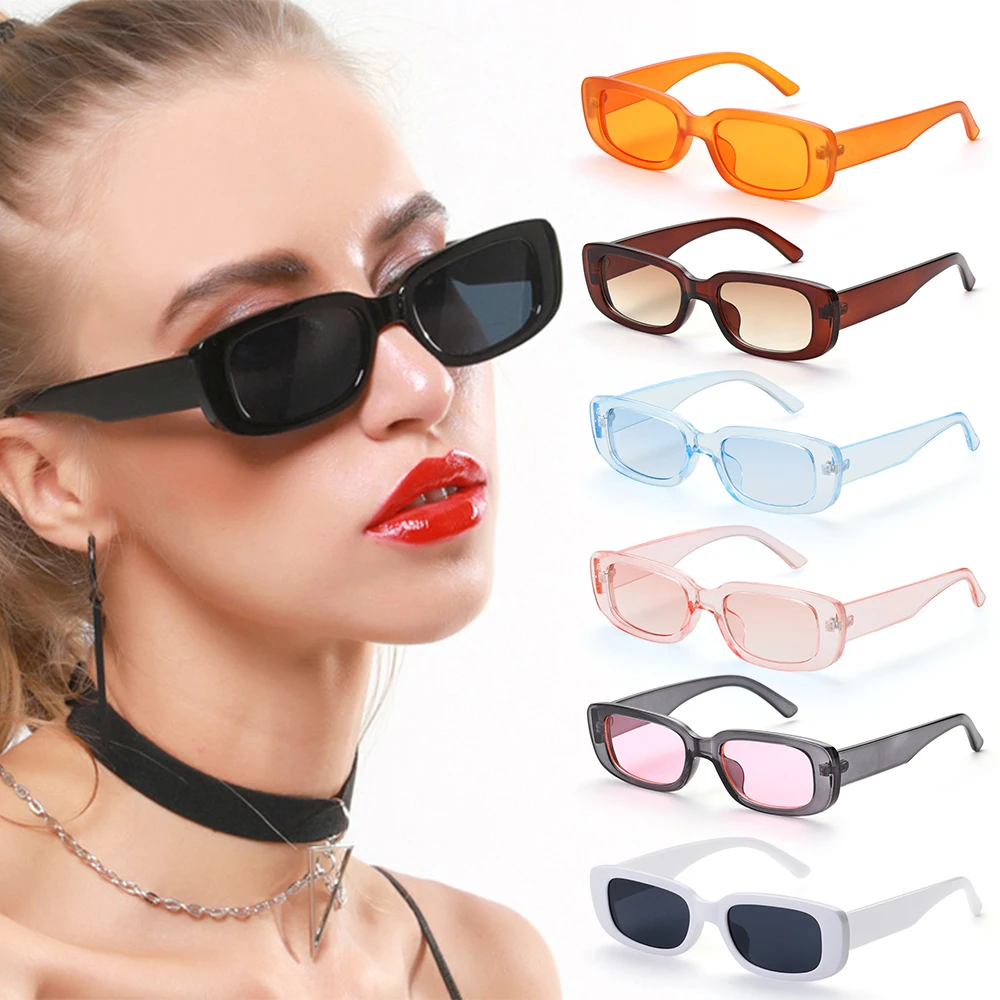 

UV 400 Protection Sunglasses Small Rectangle Sun Glasses Square Frame Eyeglasses Travel Eyewear Fashion Retro Accessories