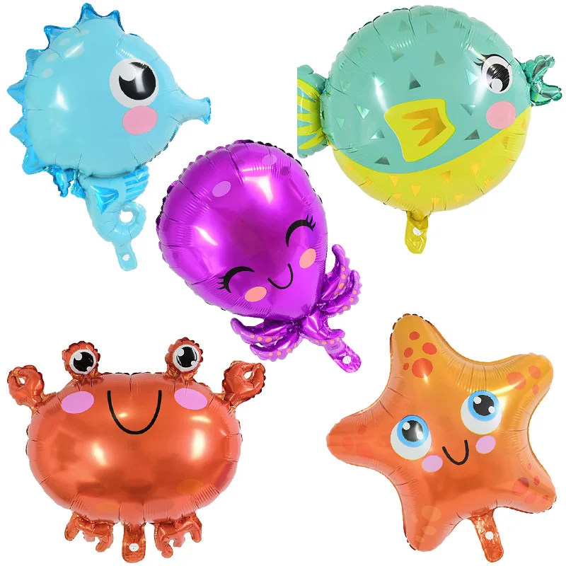 

1pc Occean Animal Balloon Cartoon Star Fish Octopus Crab Hippocampus Foil Ballon Kids Children Birthday Party Decoration Globos