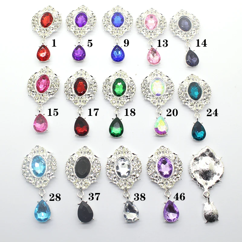 

YWXINX 10Pcs new alloy shiny rhinestone flat brooch, DIY wedding holiday wine bottle invitation pendant creative decoration