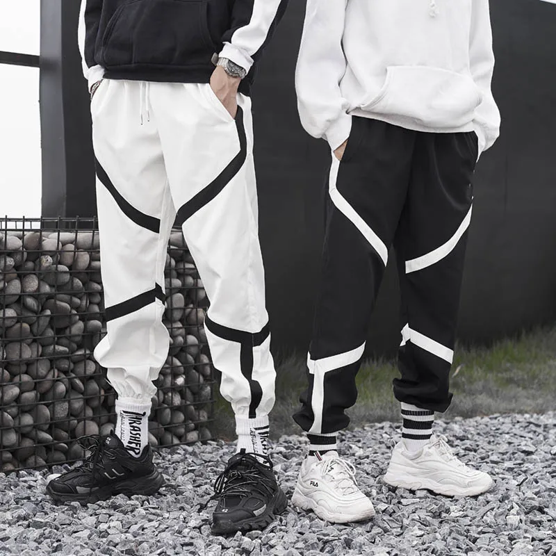 Хип-хоп джоггеры брюки мужские 2019 осень Drawstring талия Свободные тренировочные