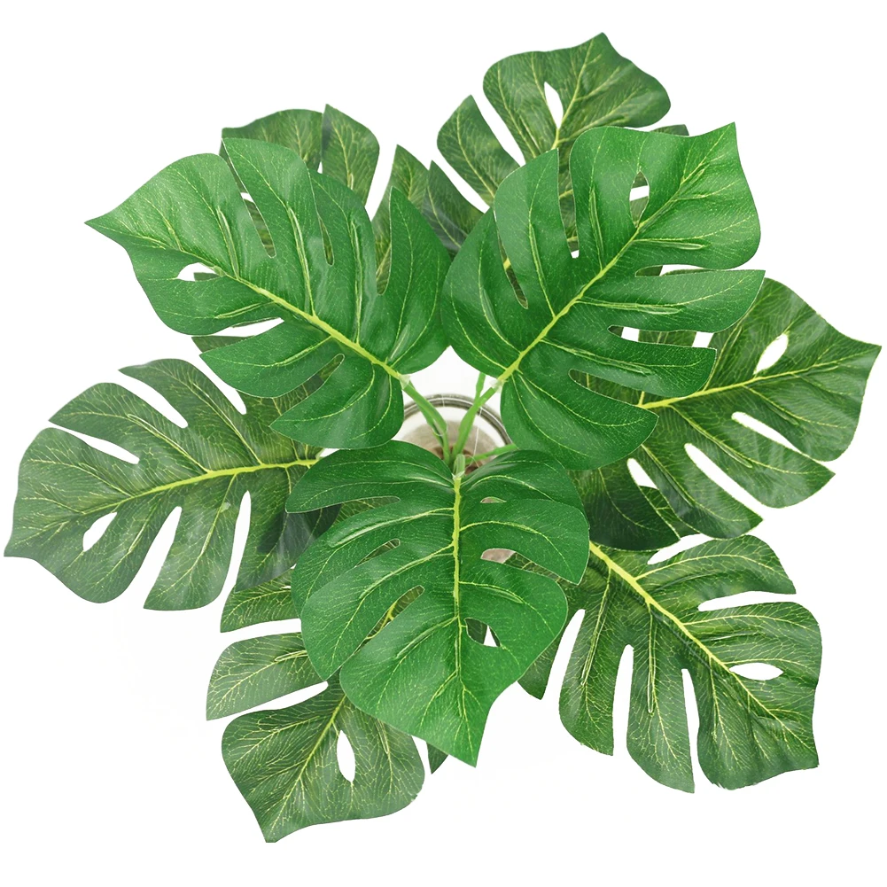 turtle leaf Вечерние принадлежности для сада и природы, свадебный букет травы, искусственные листья, ручная работа, стены, пластиковые, зеленые украшения для дома - Цвет: turtle leaf