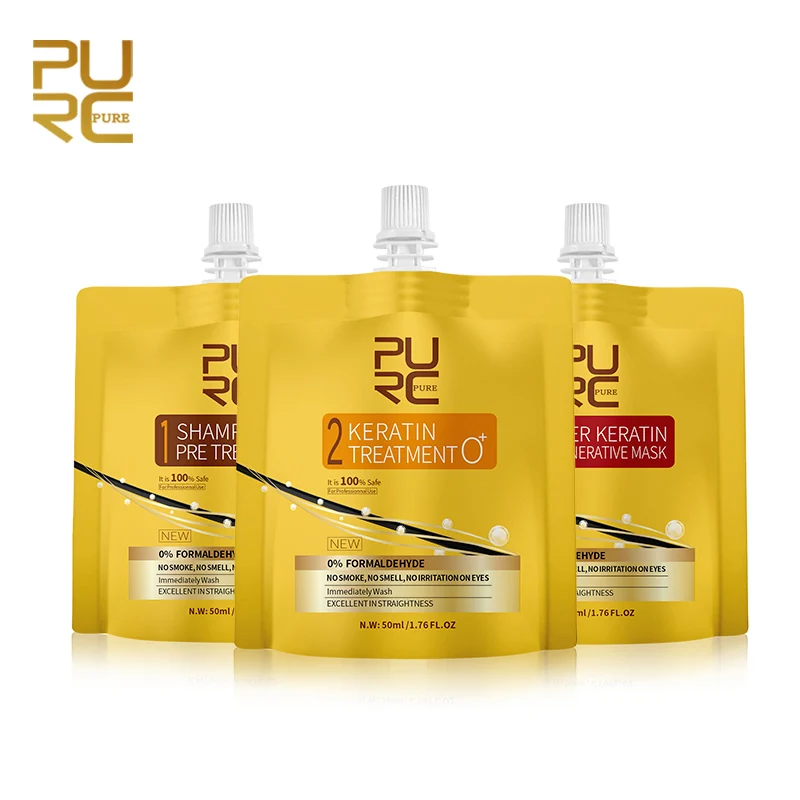 Кератиновое лечение волос PURC без фомалина восстановление дыма выпрямление
