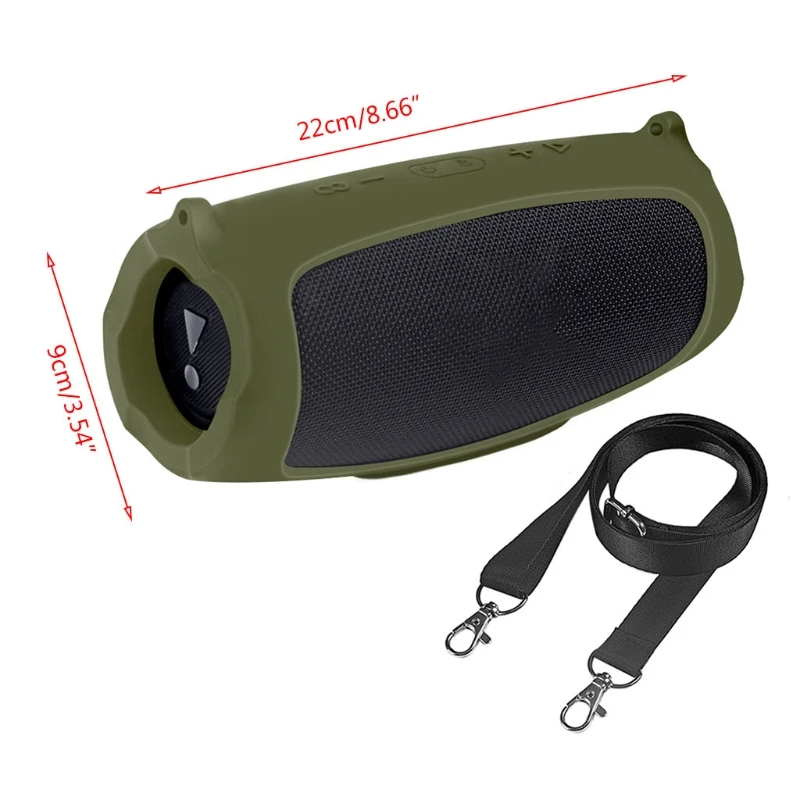 

Pouch Sleeve Silicone Case Cover Protective Skin With Strap Carabiner for -JBL Charge 5 Bluetooth-compatible Speaker