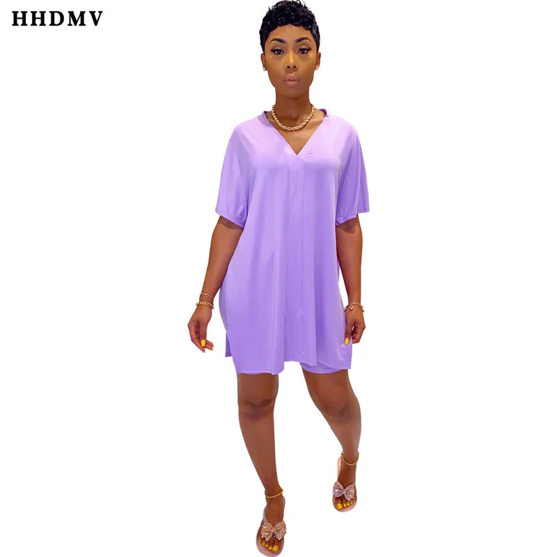HHDMV 2020 новые летние уличный стиль хип хоп устанавливает короткораструбное V-Neck