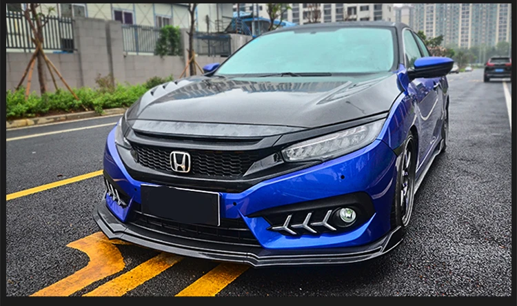 Для Honda Civic задний спойлер ABS передний бампер диффузор защитные бамперы для 16 Body kit