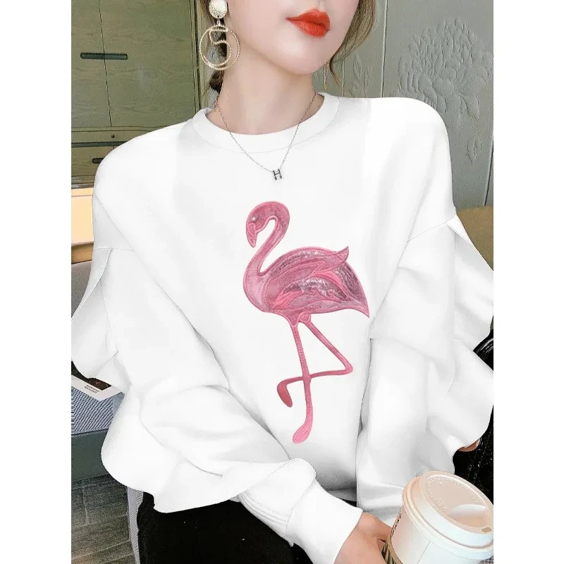 Женский свитер с рукавом в виде листьев лотоса и круглым вырезом новинка весны 2021