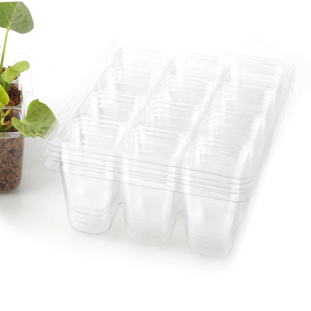 

Прозрачный поднос с отверстиями для прорастания, 12 отверстий, товары для садоводства, 6 многоразовых лотков, набор для роста