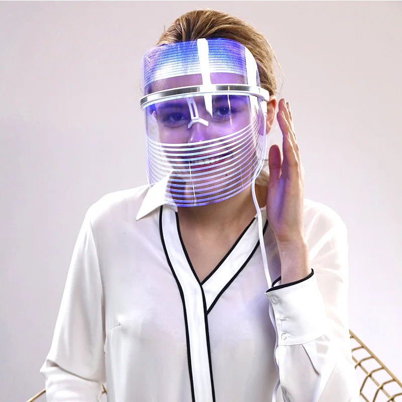 Маска led 7 цветов Светодиодная маска для лица светодиодная Корейская фотонная терапия маска для лица машинный светильник терапия маска для акне маска для шеи светодиодная маска для красоты