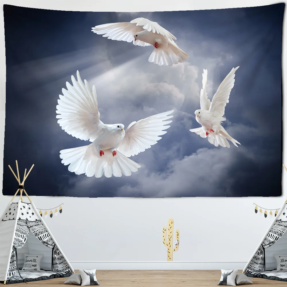Голубь психоделический хиппи гобелен Bohoart голубь искусство настенная подвеска