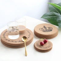 new european vintage cork insulation pad round coffee coaster kitchen pot bowl mat placemat home cup mat tea pad wooden tablemat