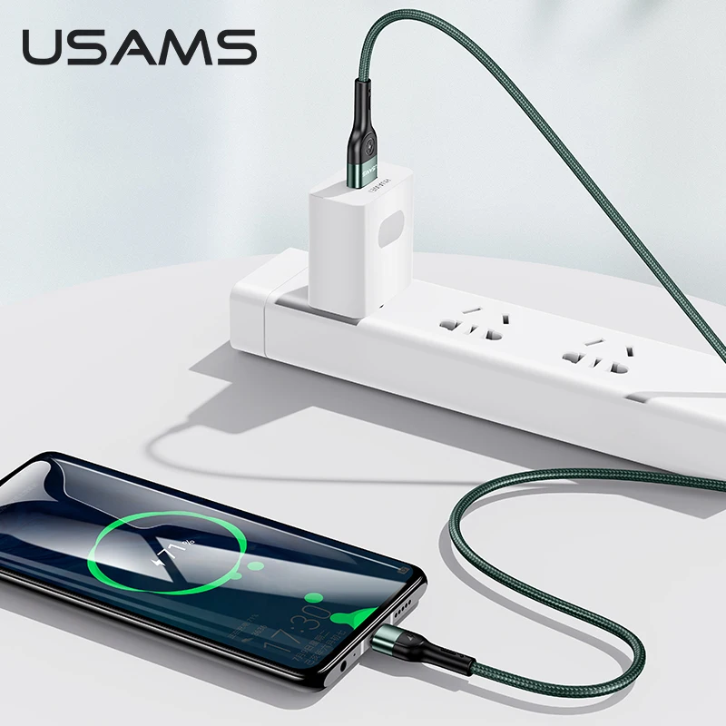 USAMS 30 шт. Usb кабель C зарядный Micro USB для Huawei Xiaomi Samsung Iphone набор кабелей Lightning передачи