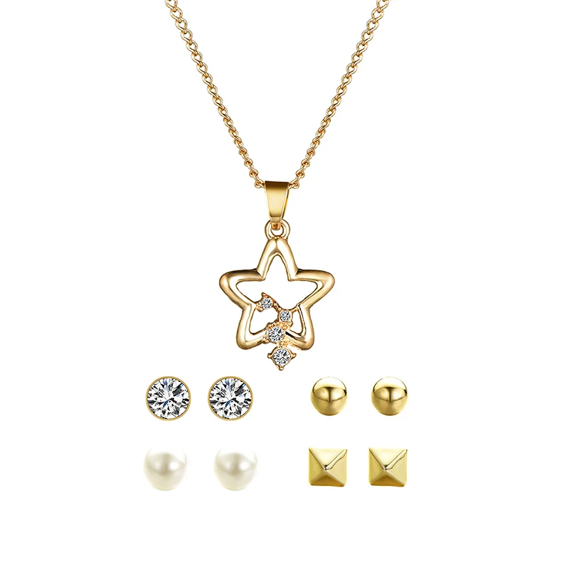 Подарки для валентинки Модные Ювелирные наборы ожерелье и серьги женщин Шарм