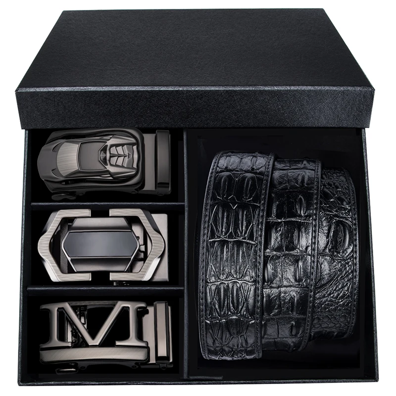 Роскошный брендовый мужской ремень модный из крокодиловой кожи мужские джинсы