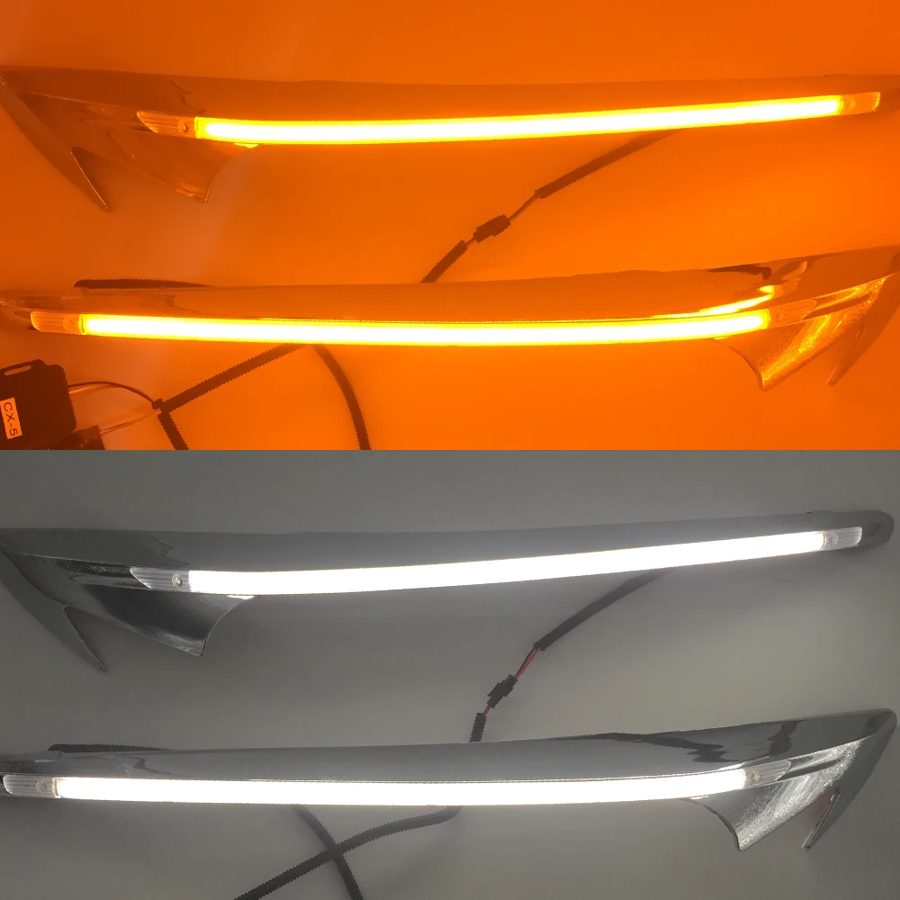 Автомобильный головной светильник бровей украшения желтый указатель поворота DRL