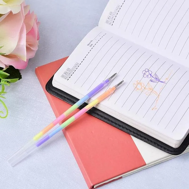 10 шт./лот разноцветные радужные заправляемые маркеры Гелевые Ручки Шариковая