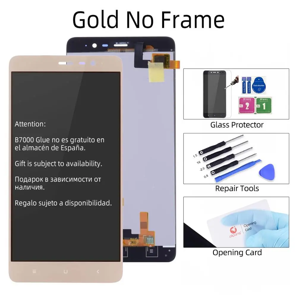 150mm Дисплей для Xiaomi Redmi Note 3 3 Pro LCD в сборе с тачскрином на рамке 5.5'' черный белый золото - Цвет: Gold No Frame