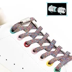 Плоские эластичные шнурки для кроссовок, без завязывания, яркие, для детей и взрослых
