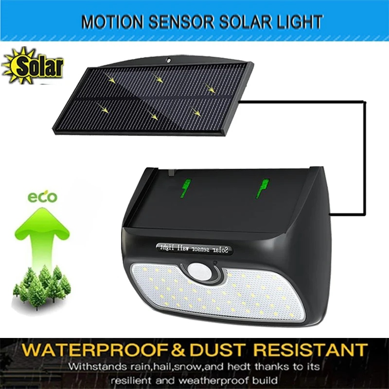 Светодиодный прожектор на солнечной батарее уличная настенная лампа