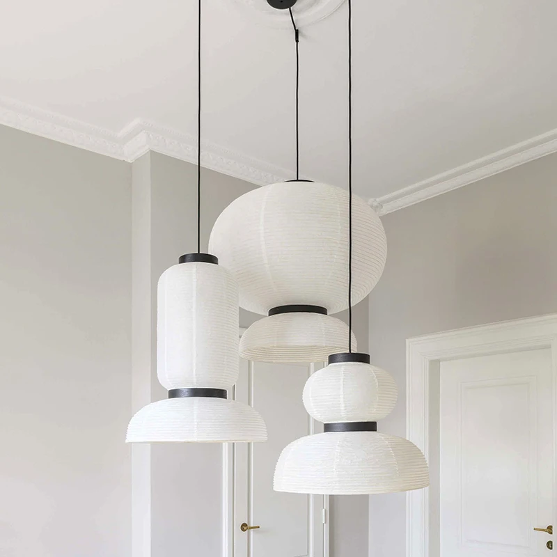 

Danish Design Handmade Rice Paper Pendant Lights for Living Room Decoration Bedroom Clothing Store Exhibition Hall Dining Room